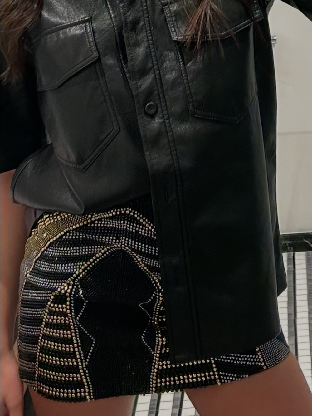 Aritzia Wilfred Black Leather Shirt Jacket 1